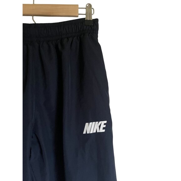Nike Size Medium Navy Blue Nylon Pants Athletic Ankle Zip Straight Leg - Picture 3 of 7